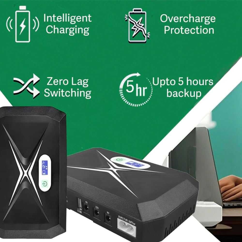 Мини UPS за WiFi рутер/модем/Set top Box устройства, 10400mAh