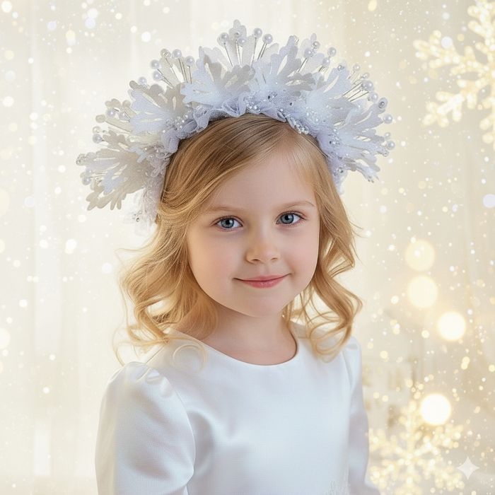 Ободок снежинки ручной работы