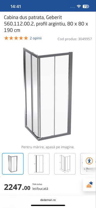 Cabina de dus 80x80