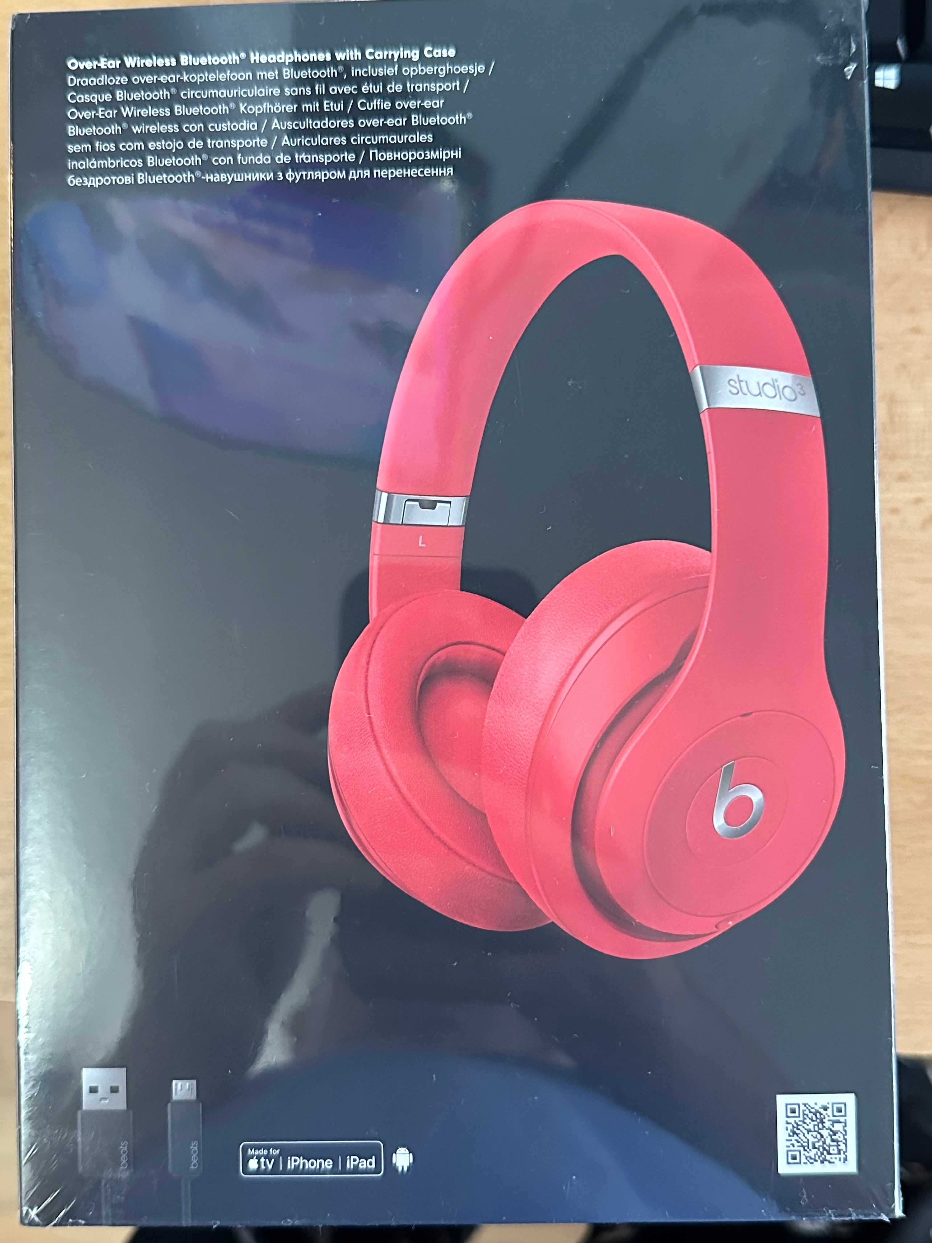 Casti Beats Studio3 Wireless, Over-Ear, Red, sigilate