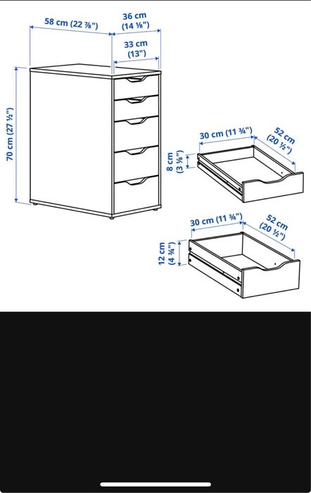 Comoda Ikea Alex Negru