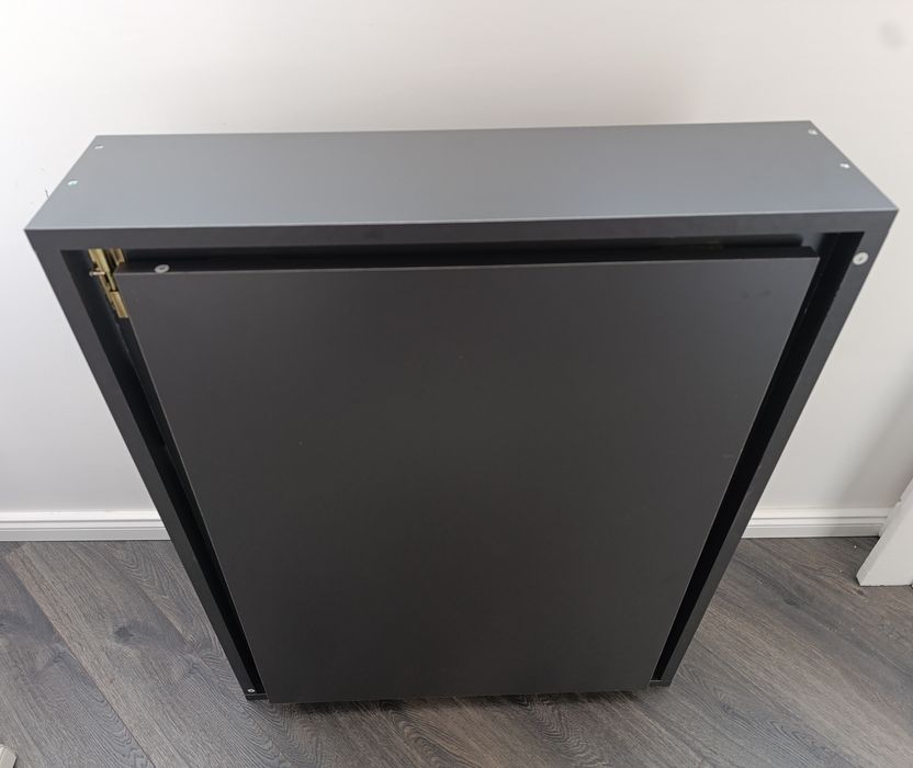 Birou cu raft de perete gri antracit