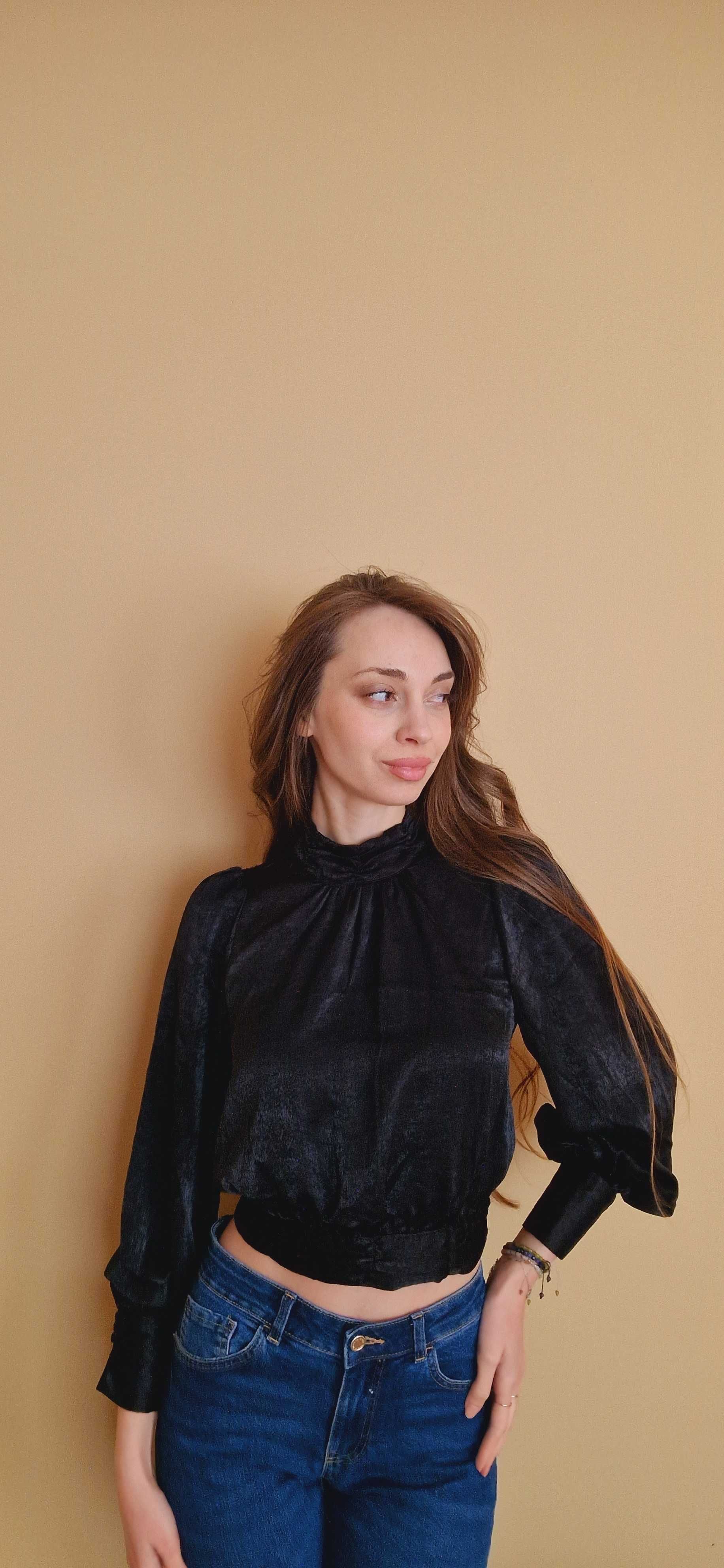 НОВА дамска елегантна черна риза
