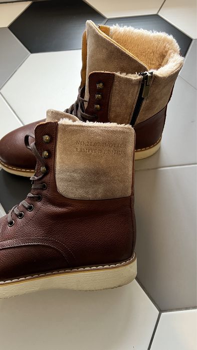 Ghete / bocanci Otter marime 41 piele imblanite șiret / fermoar