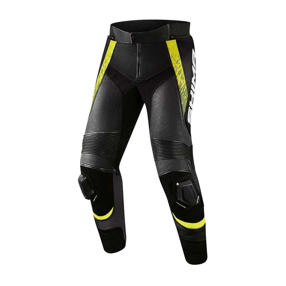 Кожен мото панталон SHIMA STR 2.0 BLACK/FLUO ,всички протектори