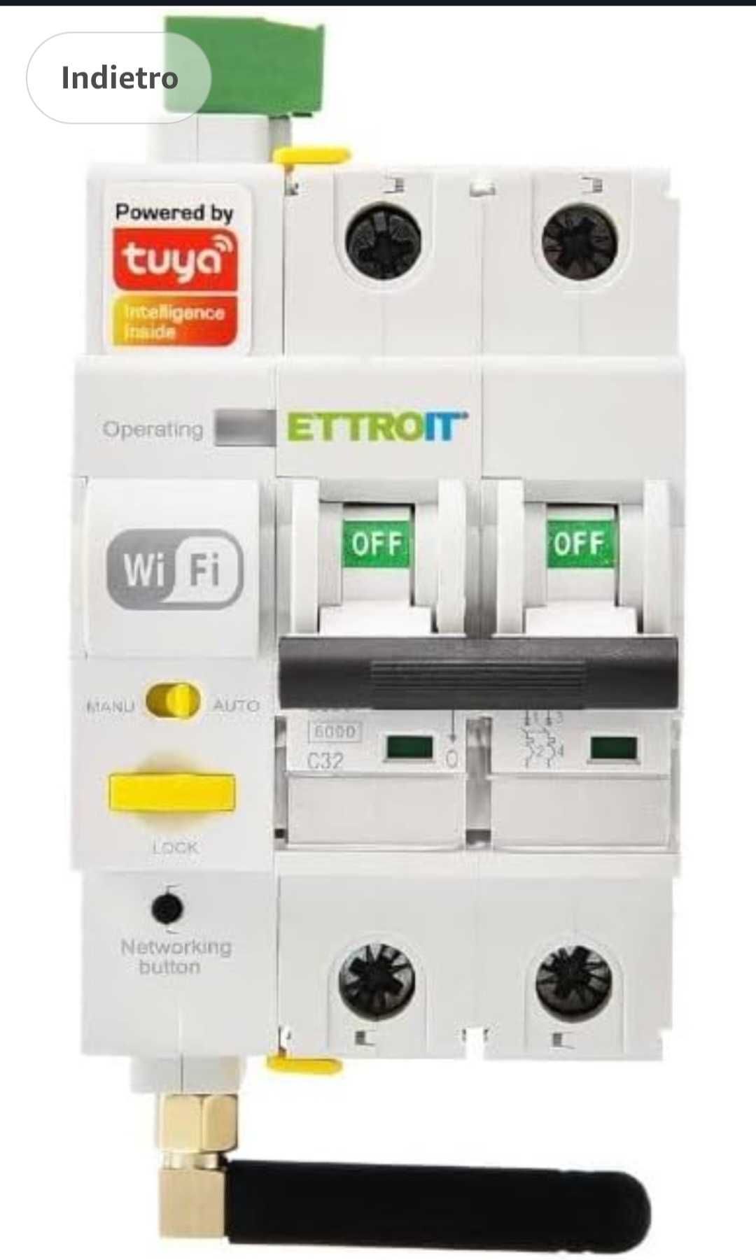 ETTROIT SMART WIFI термомагнитен превключвач 2P 32A автомат. нулиране