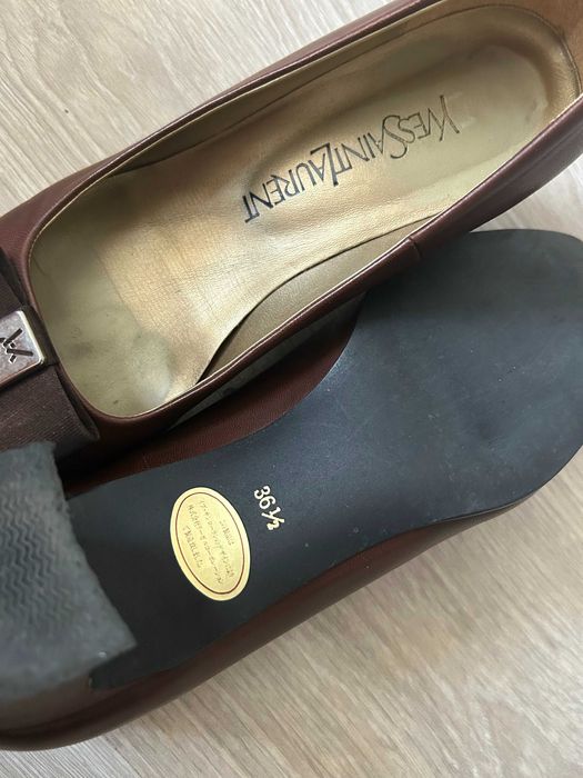 Pantofi vintage Yves Saint Laurent – piele + mătase – mărime 38