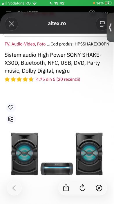 Vand boxe sony shaky x30d