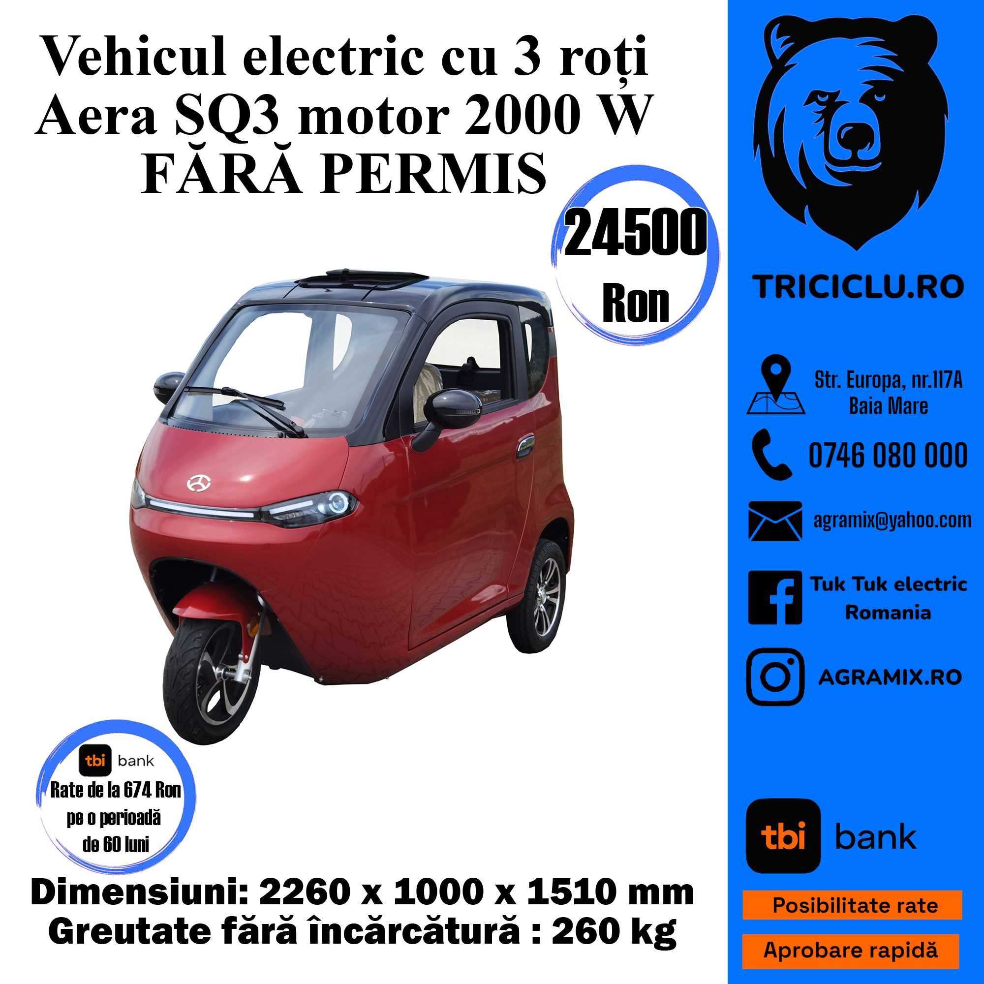 Aera SQ 3/4 vehicule electrice cu 3 sau 4 roti electrice fara permis
