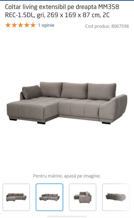 Canapea extensibilă modernă, foarte confortabilă – nou nouță