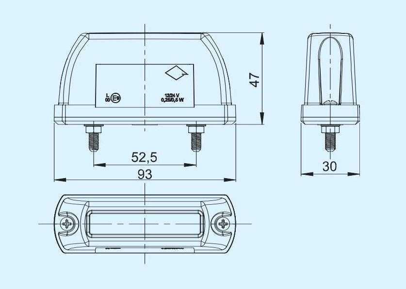 1 бр. червени LED ЛЕД габарити за осветление на номер, 12-24V, Полша