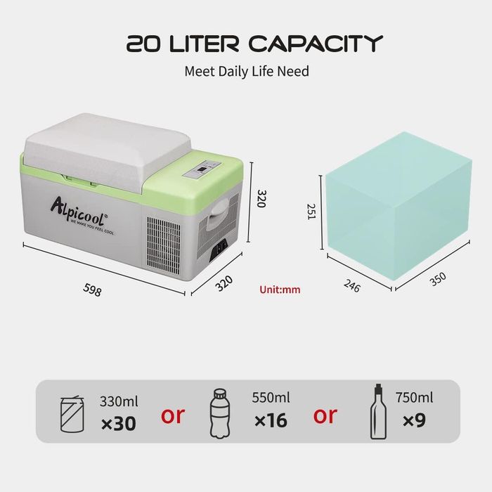 Frigider portabil Alpicool Y20(20L) congelator și răcitor auto 12V/24V