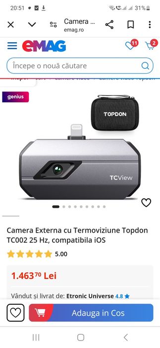 Camera externa termoviziune Topdon