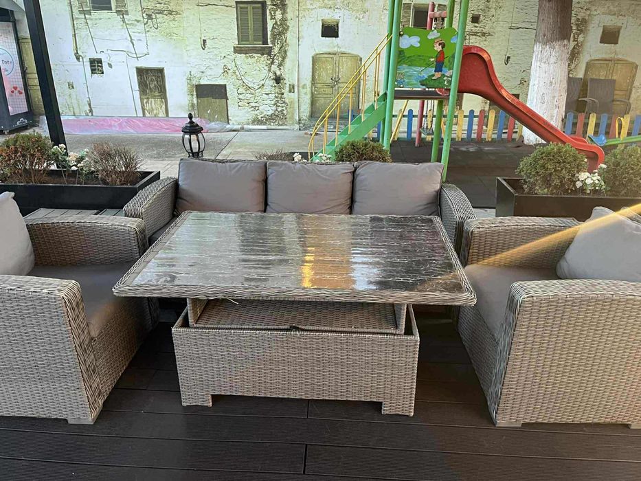 5 Комплекта от ратан диван маса столчета помощни маси