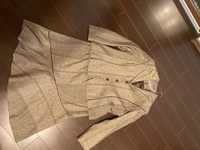 Costum vintage maro fusta și sacou