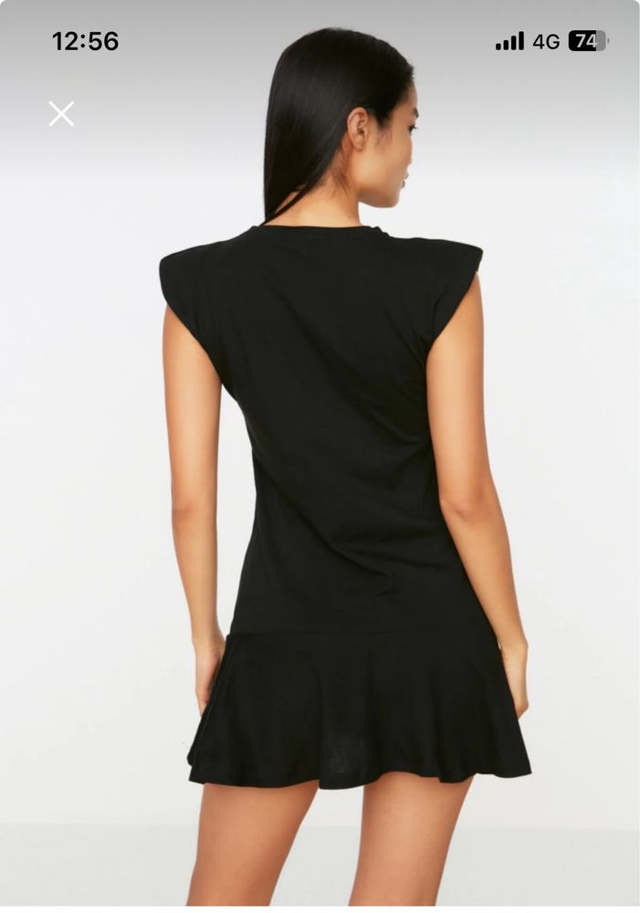 Rochie simpla neagra de bumbac Marime XS