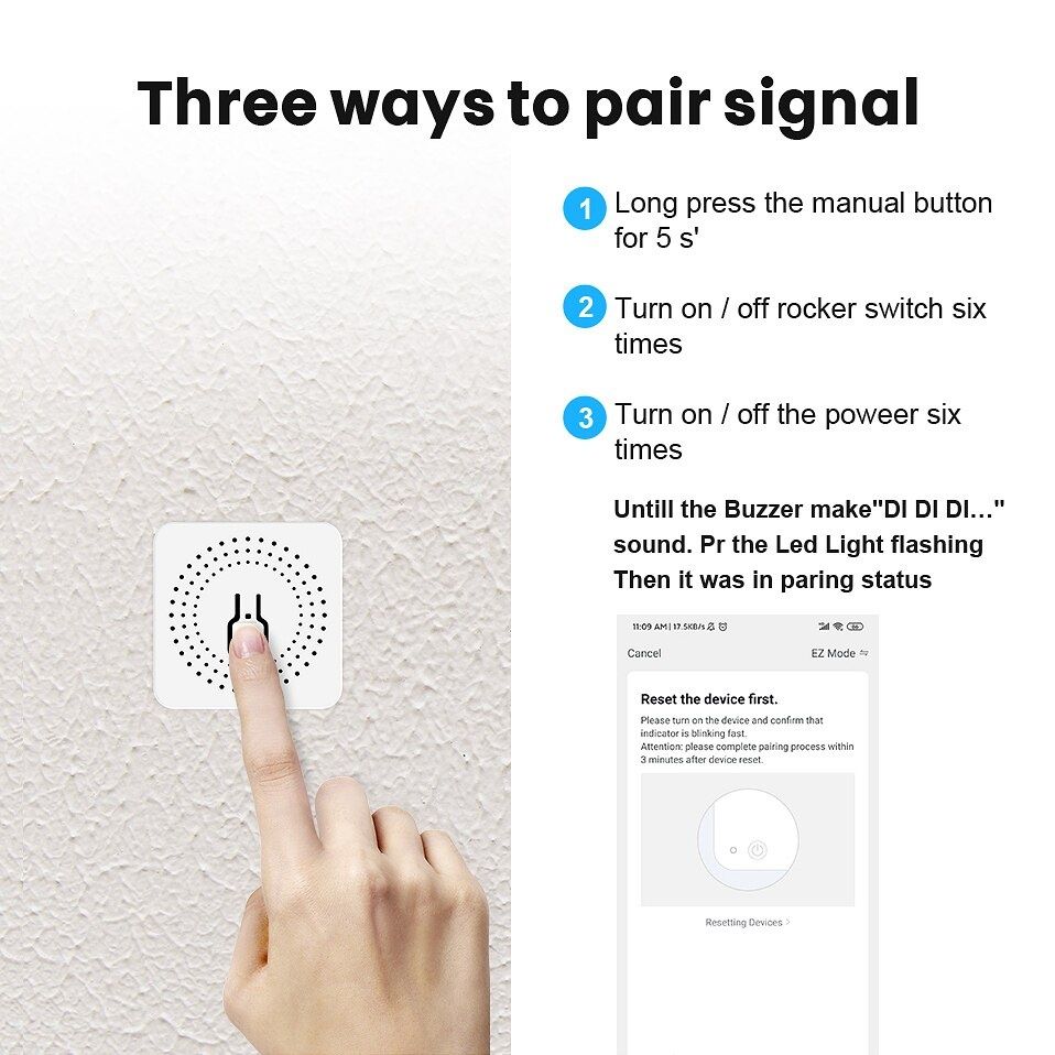 Tuya Smart WiFi 16A мини-превключвател без енергиен отчет