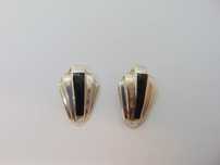 Cercei clips din argint cu onix Mexic
