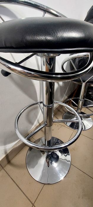Scaune de bar din inox și piele