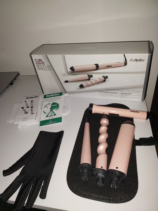 Ondulator de păr Multistyler Curl & Wave Roz Pudrat MS750E, 3 accesori