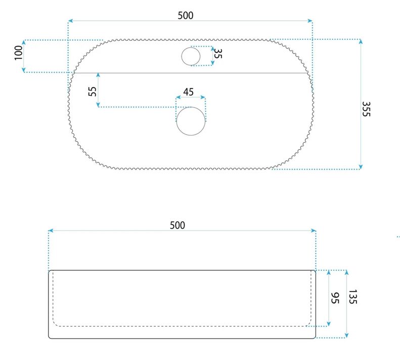 Умивалник върху плот