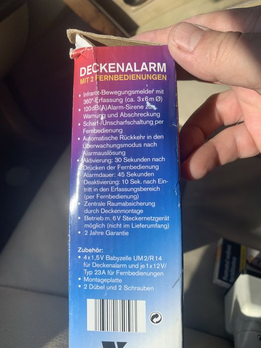 Alarma cu pir activare telecomanda