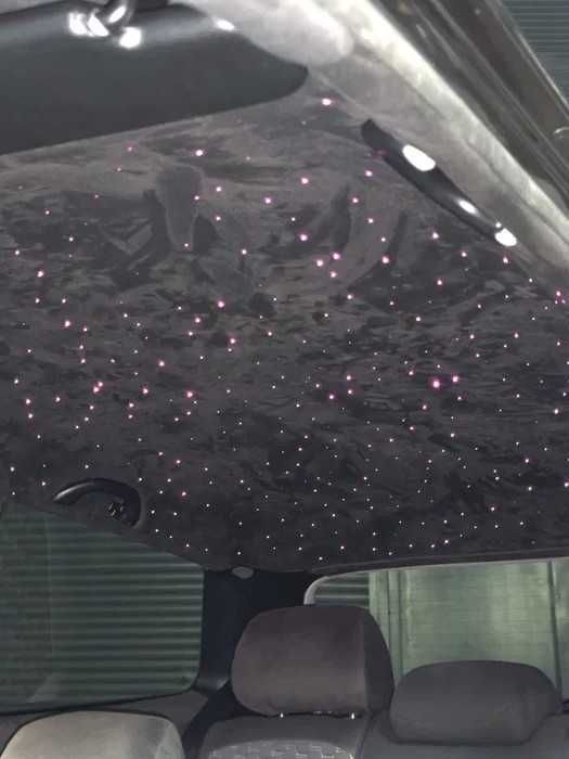 Retapitare plafon Dacia textil/alcantara gri/negru/bej + stele
