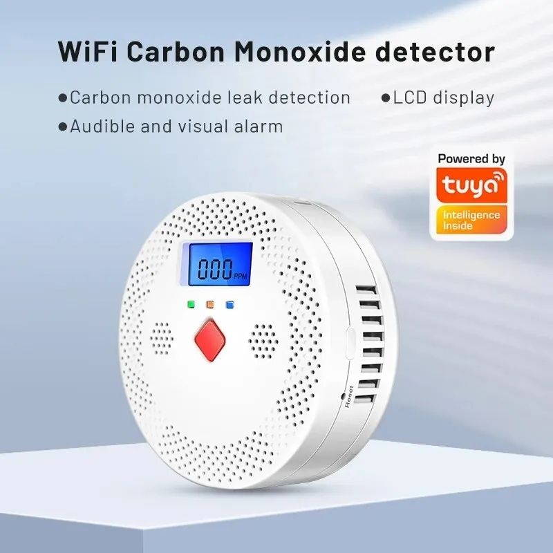 Detector smart scurgeri de fum Tuya WiFi- Detector monoxid de carbon