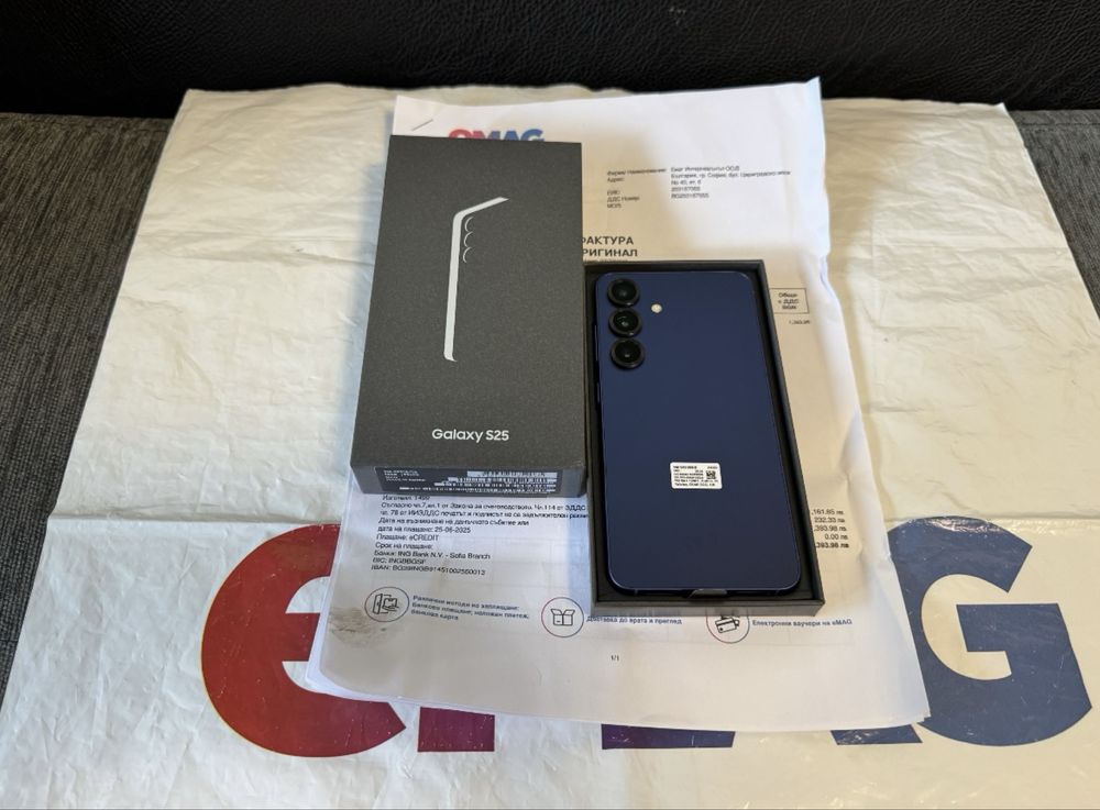 КАТО НОВ 256GB Samsung S25 EMAG Гаранция до 2027 г. Navy