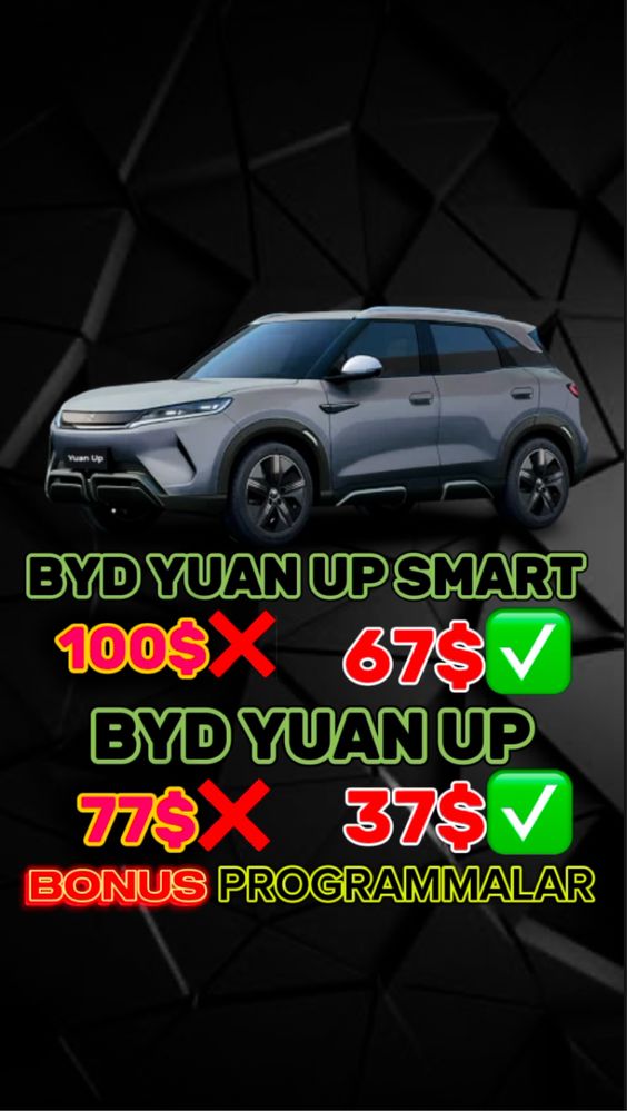 Byd madellariga rusifikatsa smart 2025 restayling Garantiya 1 yil 67$