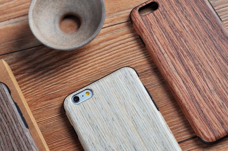 2Дървен кейс от естествено дърво и каучук за iPhone 5, SE, 6, 7Plus