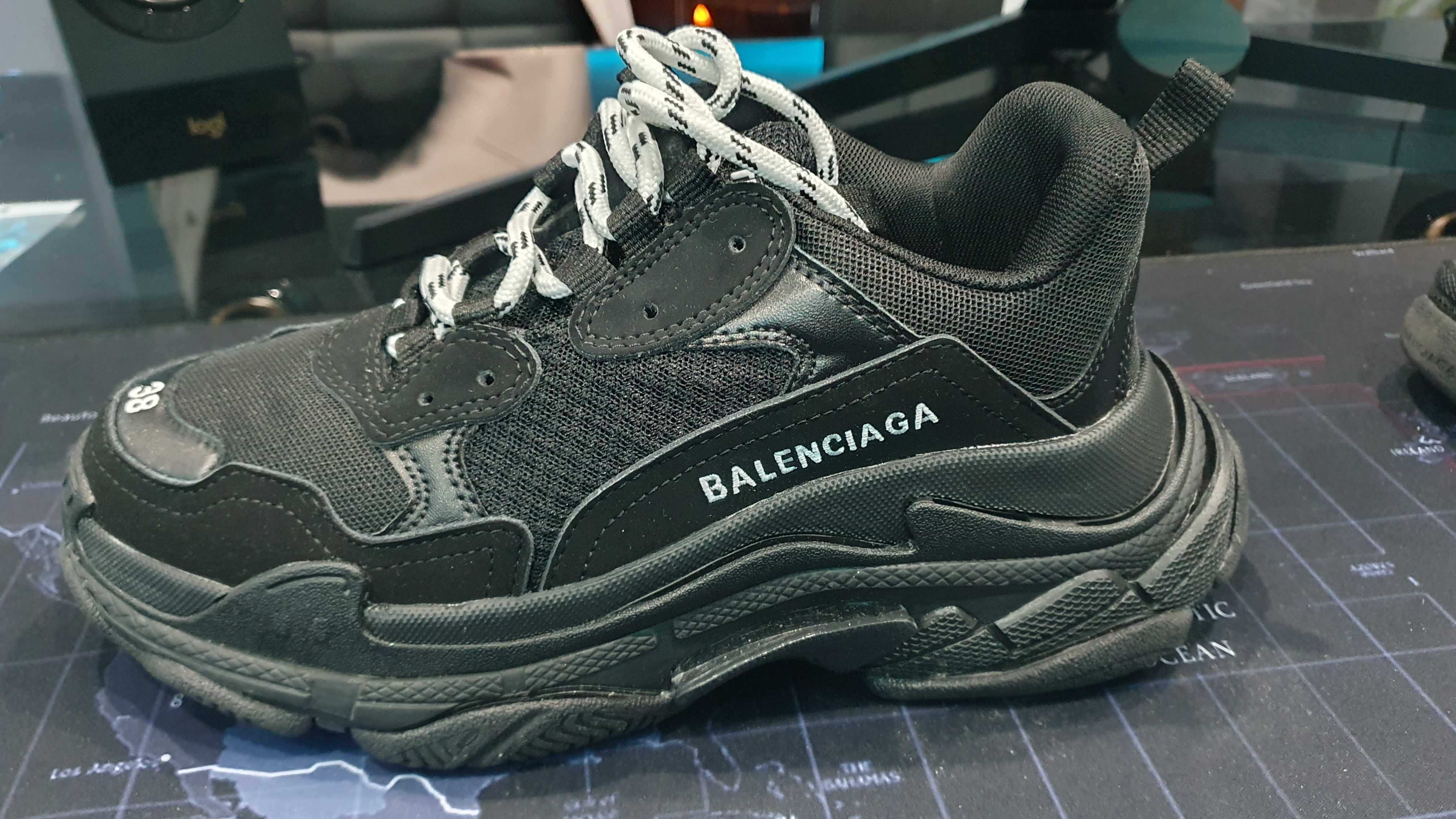 Balenciaga TRIPLE S CLEAR SOLE 1st Generation LT.FULL BLACK