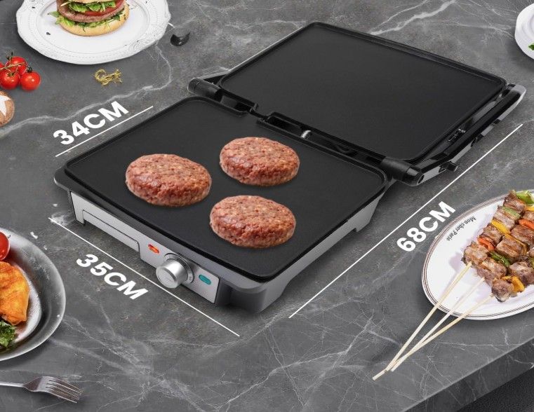 Grill electric SOGO 2000W cu placi antiaderente 180° | 136435