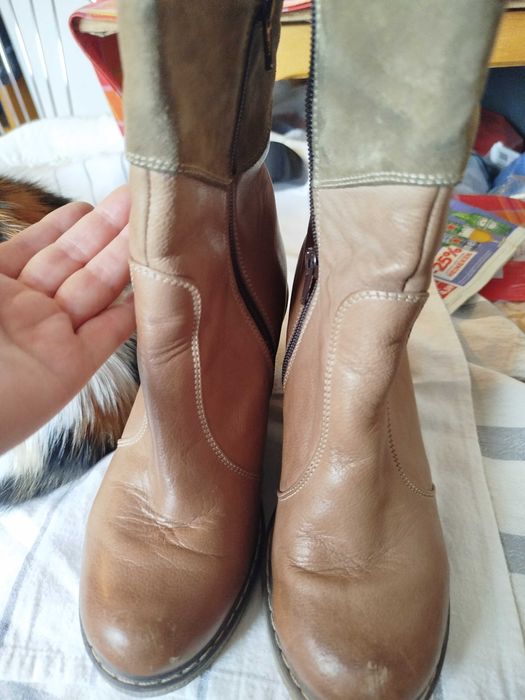 Ghete femei,37, antiderapante și foarte comode, piele naturală