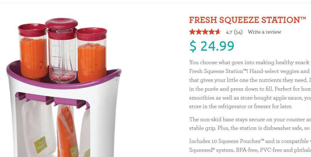 Infantino squeeze station +100 pungi, hrana Bebe