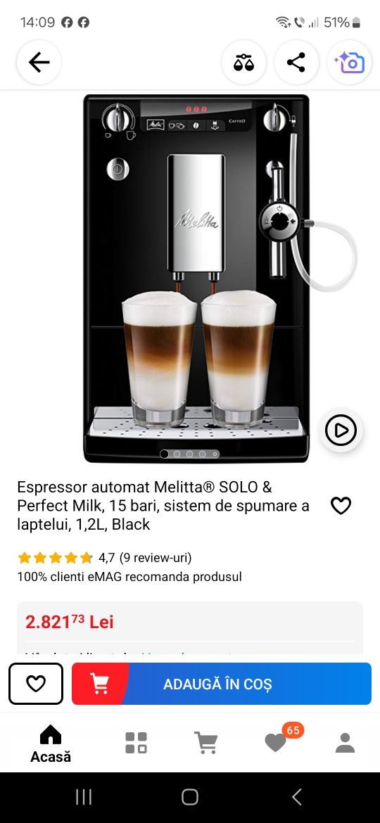 Expresor Melitta Caffeo solo & perfect Milk