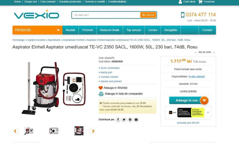 Aspirator Einhell Aspirator umed/uscat TE-VC 2350 SACL