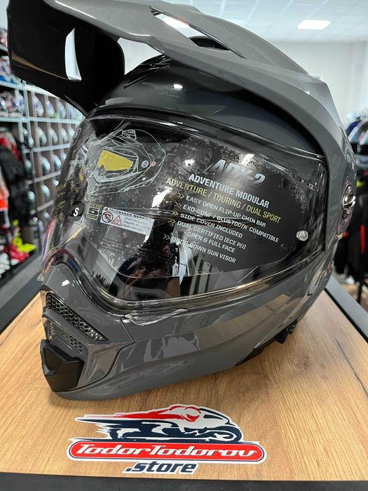 Отваряема мото каска SCORPION ADX-2 CEMENT GRAY,очила,S 55-56см.NEW