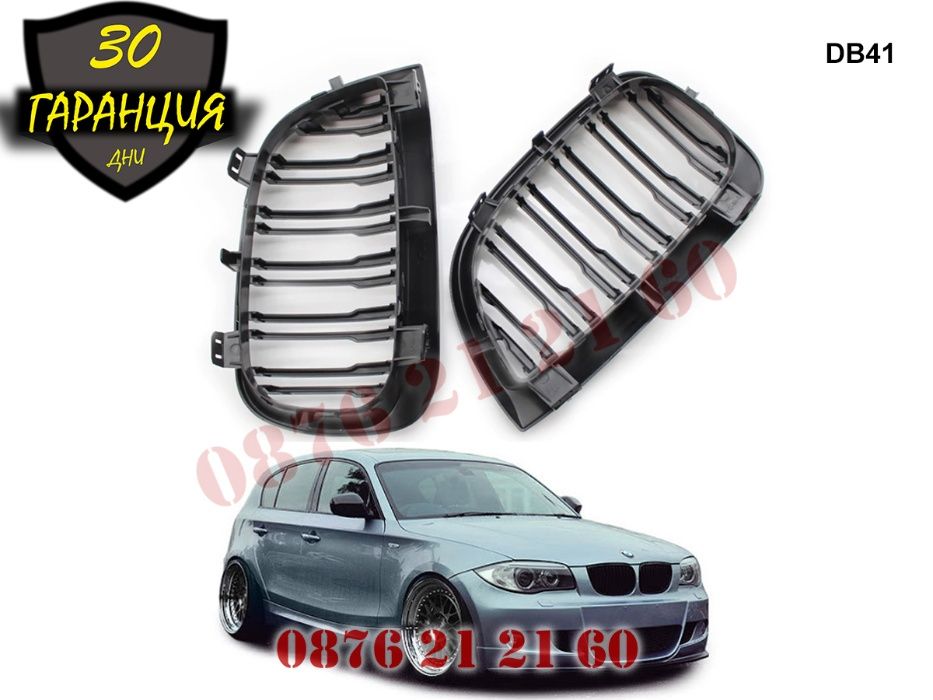 Двойни M Бъбреци Решетки BMW 1 E87 2004-07 БМВ Е87 Черен Гланц Спо