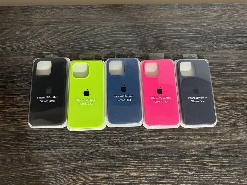 Husa Apple Gri Negru Alb Roz iPhone 15 Pro Max, 15 Pro, 14 Pro Max