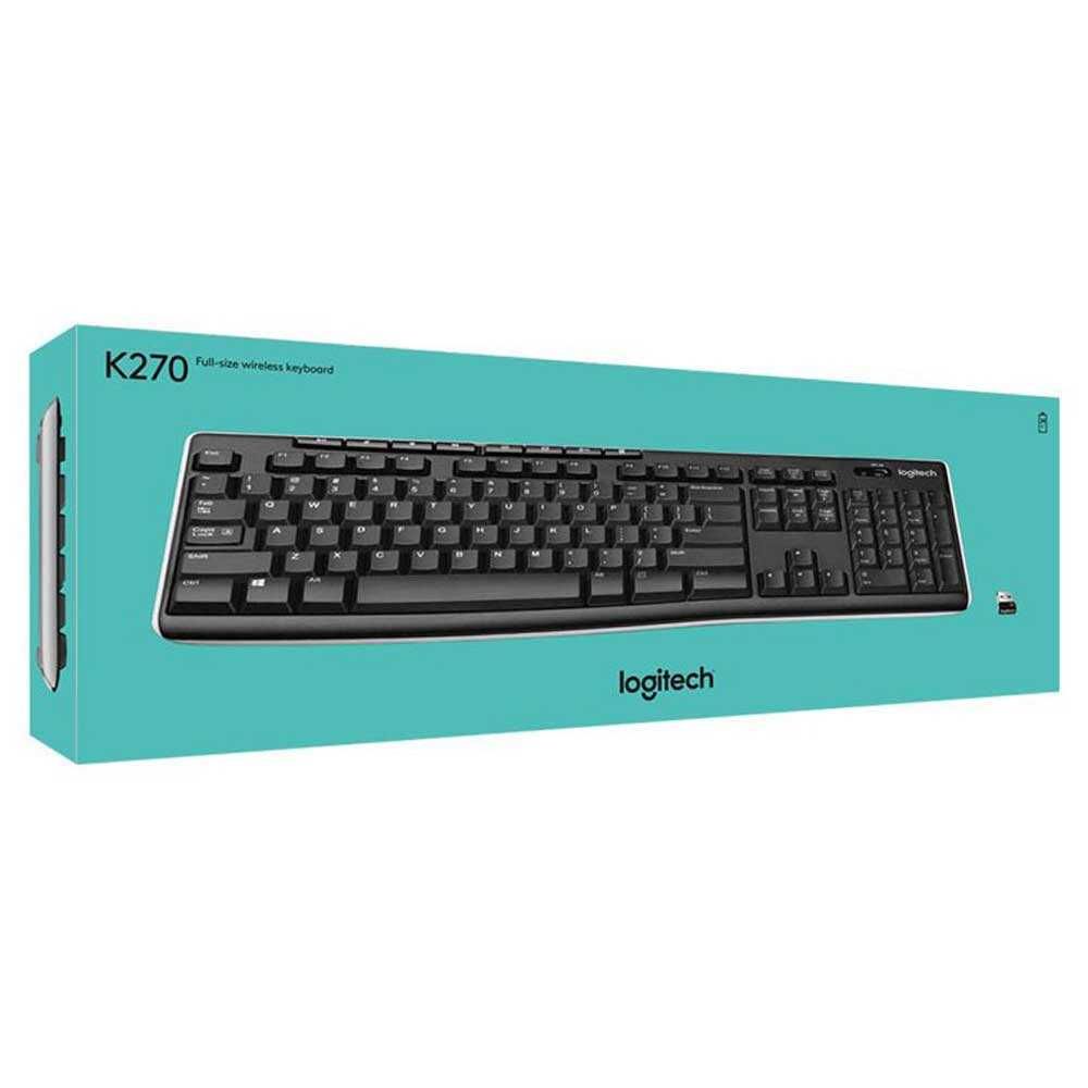 Клавиатура Logitech K270, безжична, черна, USB