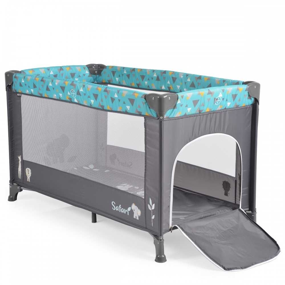 Patut pliabil pentru copii Moni Safari Turquoise
