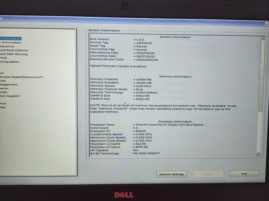 Vand Dell Latitude 5480 i5