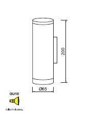 Фасадно осветително тяло Galaxi INOX GU10 IP44.