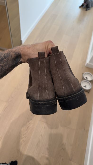 Cizme ghete piele intoarsa 44