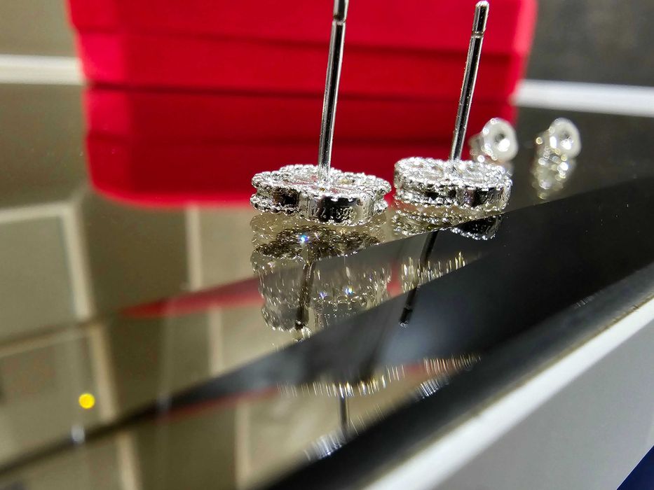 Van Cleef & Arpels VCA Silver Diamond Sweet Alhambra Дамски Обеци