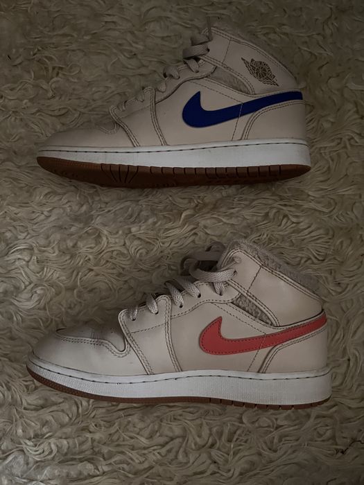 Nike - Air Jordan 1 Mid GS Fleece Pearl White marime 39 EU