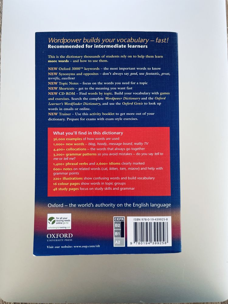 Английски Речник English Oxford Wordpower Dictionary запазен