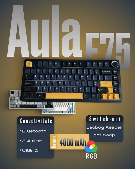 Tastatura mecanica Aula F75, Leobog Reaper Switch