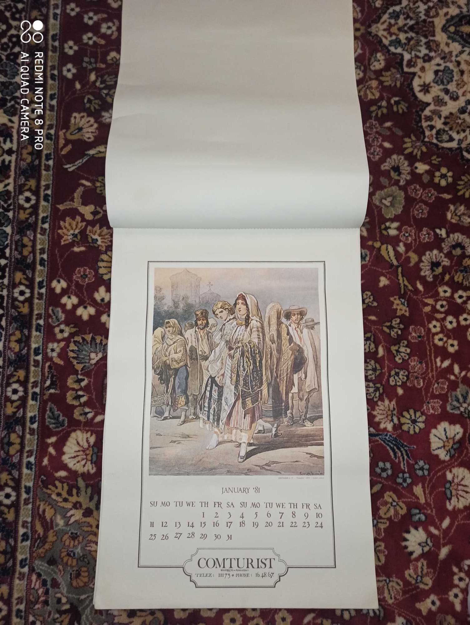 Calendar Comturist epoca de aur 1981 de colecție, impecabil, mare